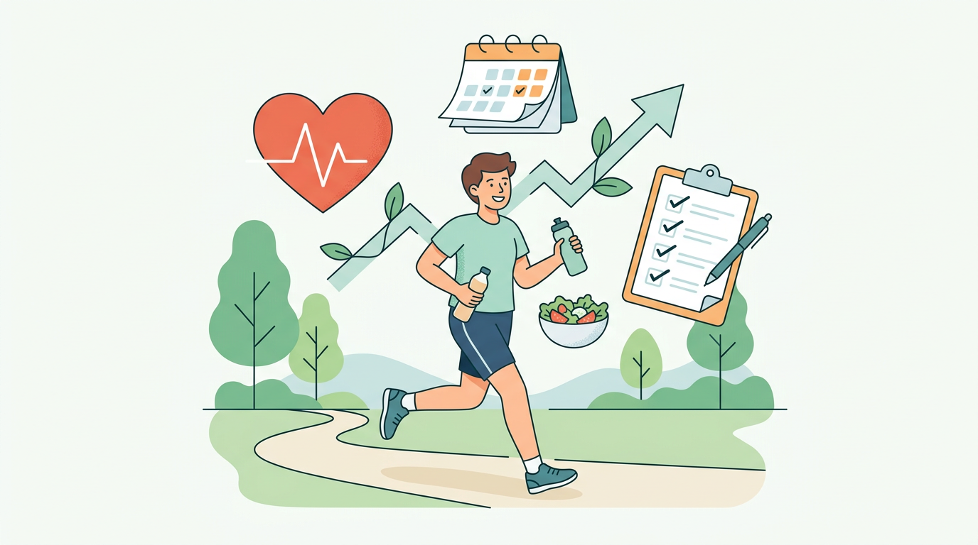Illustration of motivation and consistency in nutrition habits